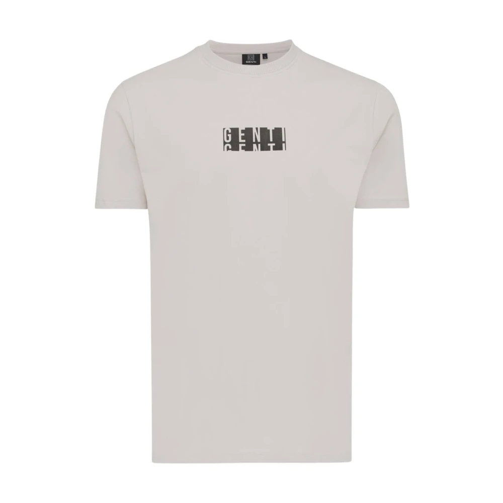Genti Korte mouw T-shirt J9032-1202 Beige Heren