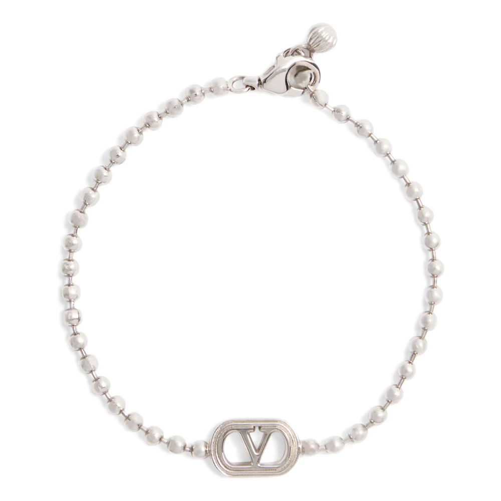 Valentino Garavani Gray Vlogo Signature Bracelet - Male - Bracelets - M - Accessories