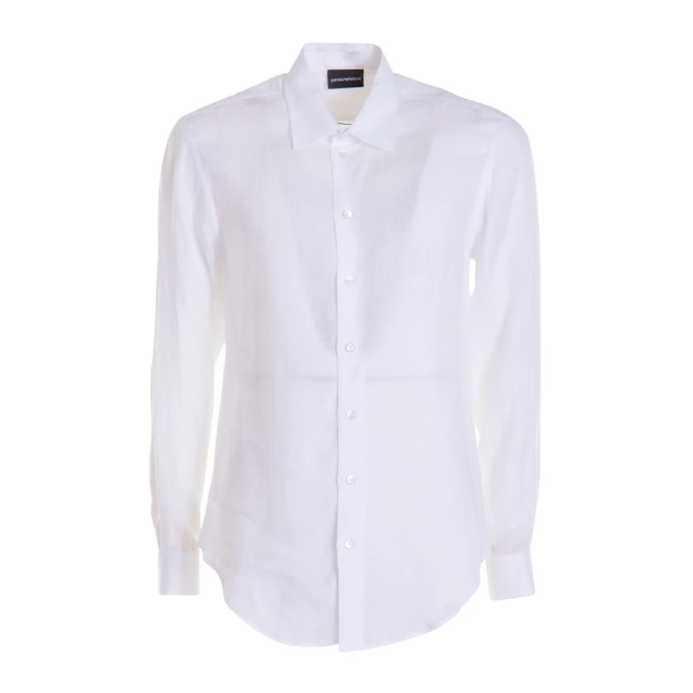 Emporio Armani Mannelijk Wit Te Casual Shirt D41sm0d10f9100
