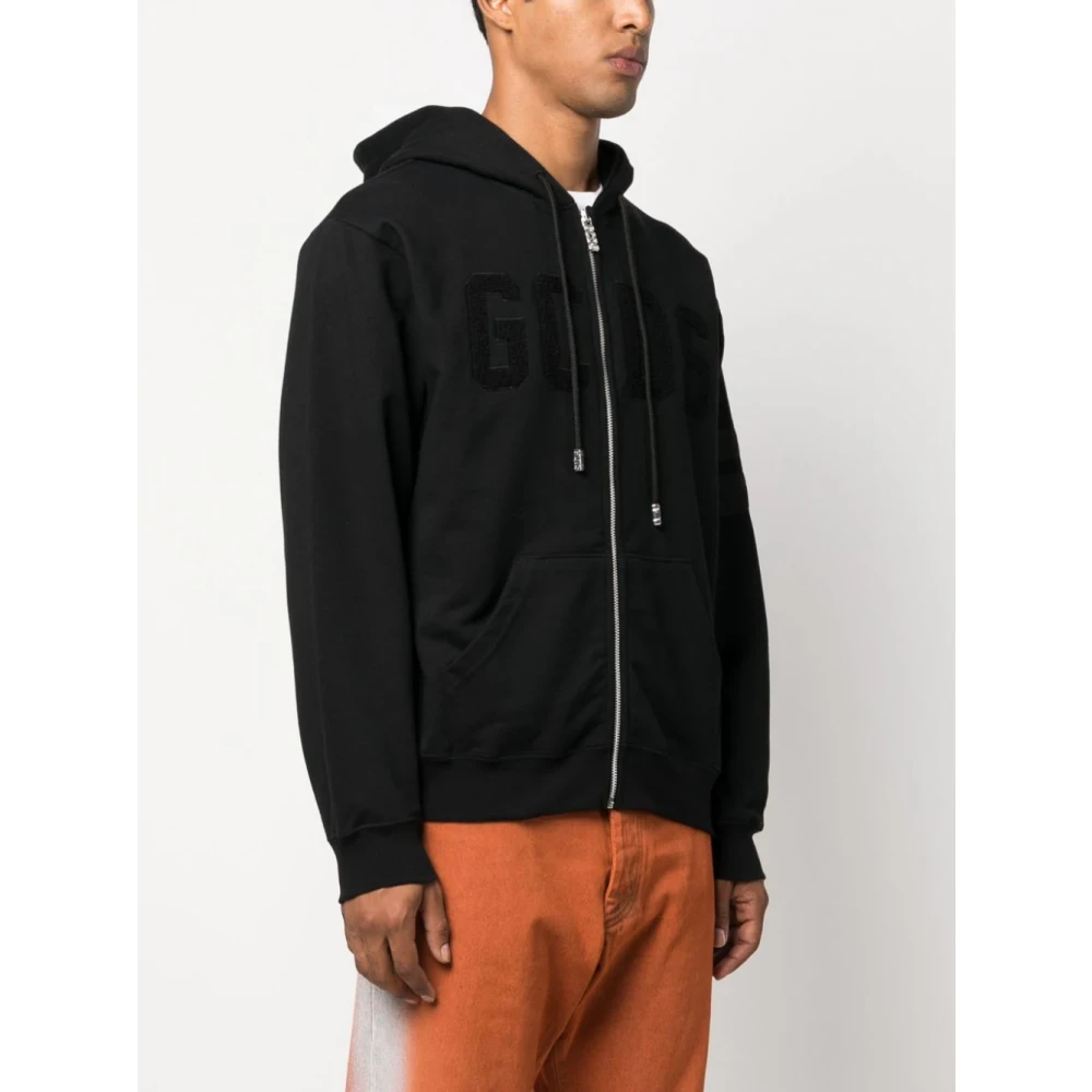 Gcds Zwarte hoodie met rits Black Heren