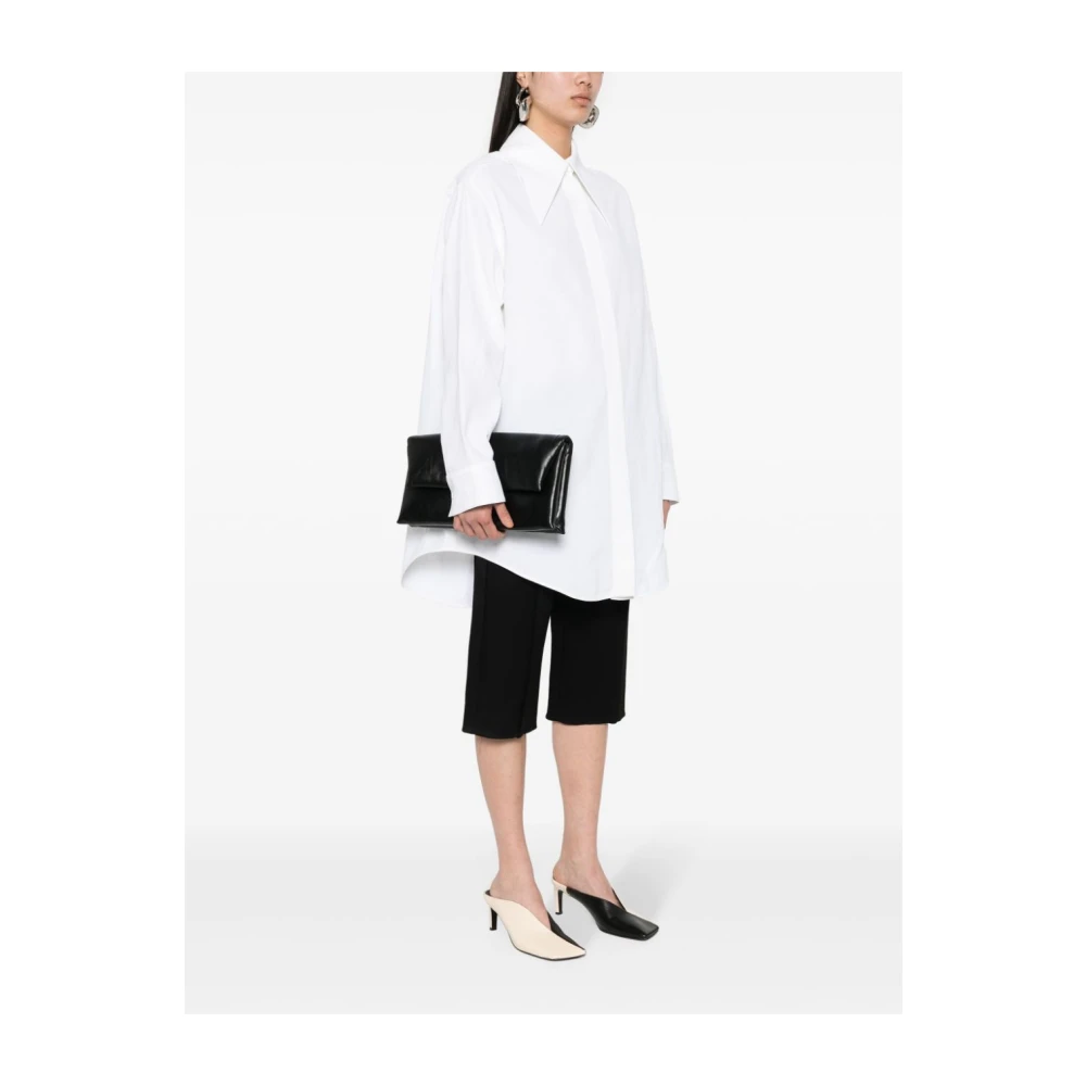 Jil Sander Zwarte Leren Rechthoekige Tas Black Dames