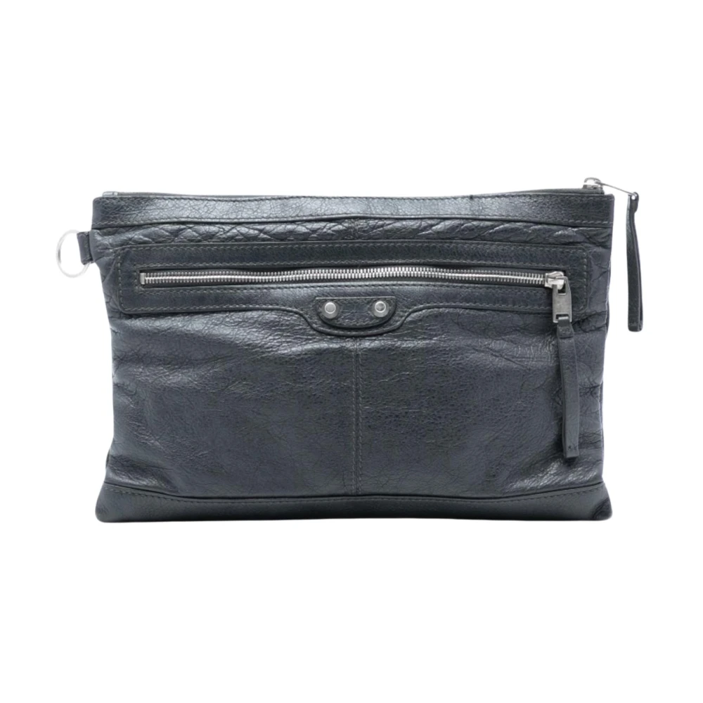 Balenciaga Vintage Women's Gray Pre-Owned Vintage Leather Clutch