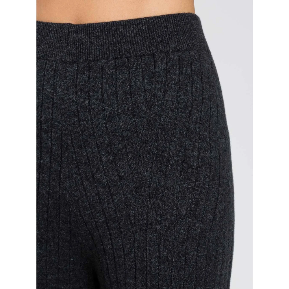 Twinset Wijde Geribbelde Wollen Broek Gray Dames