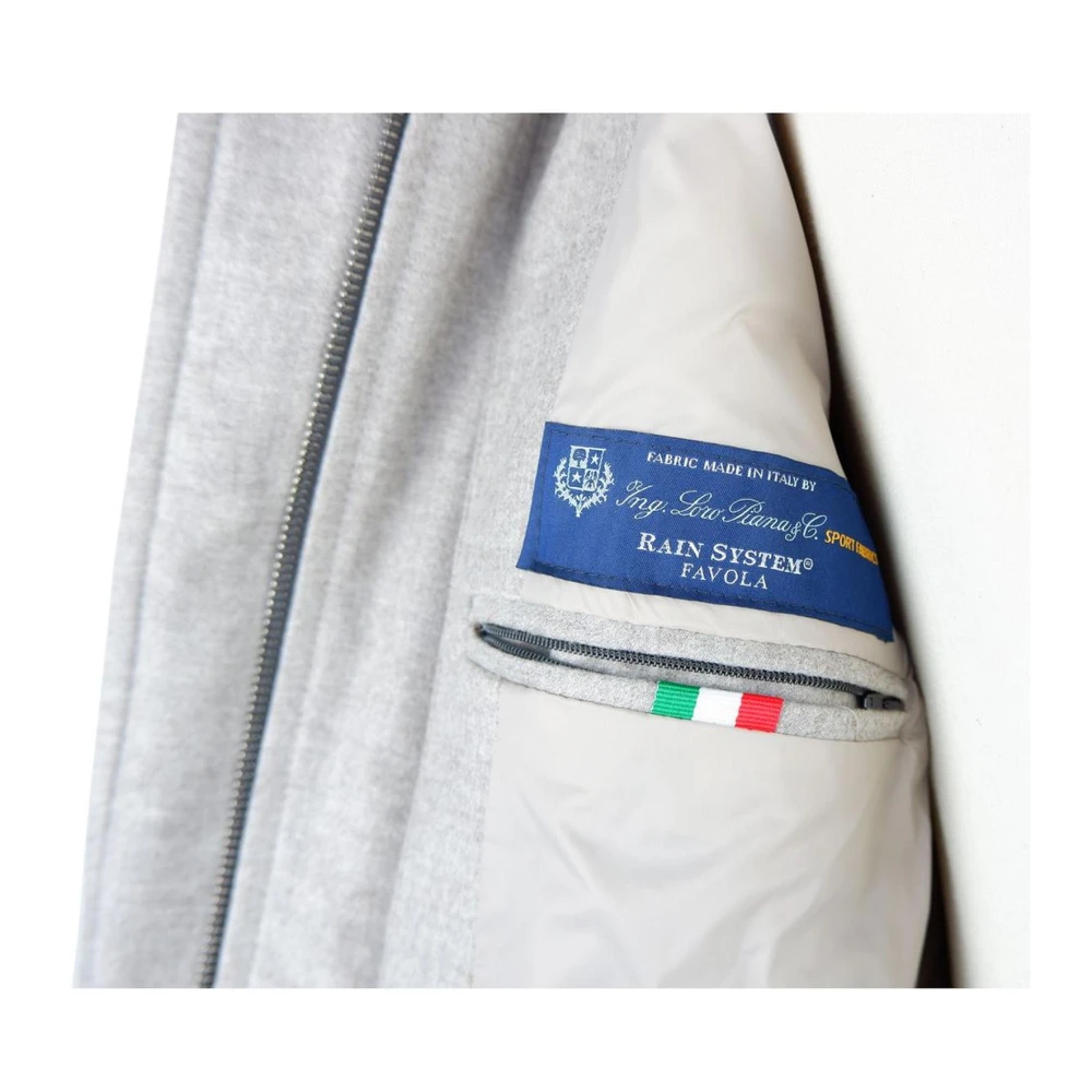 Made in Italia Grijze wollen capuchonjas Stijlvolle rits Gray Heren