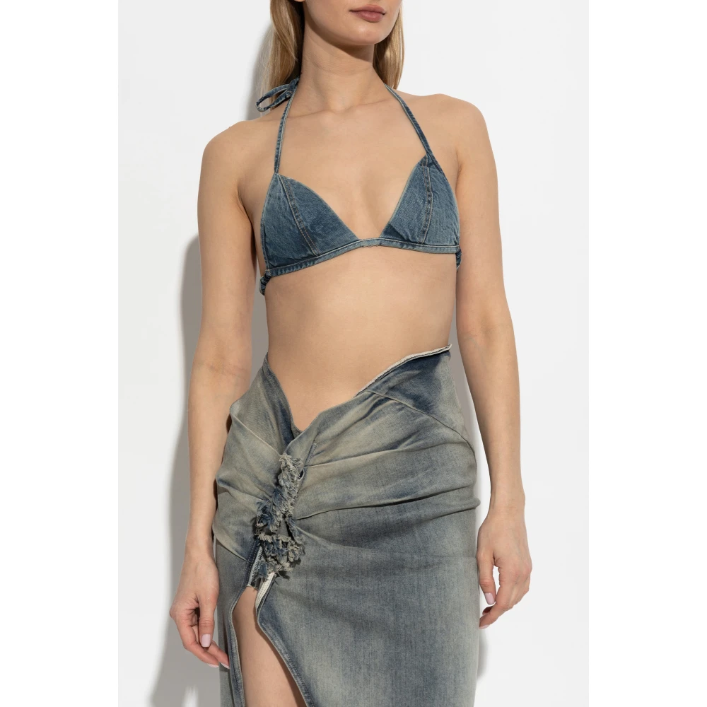 Rick Owens Denim Bra Blue Dames