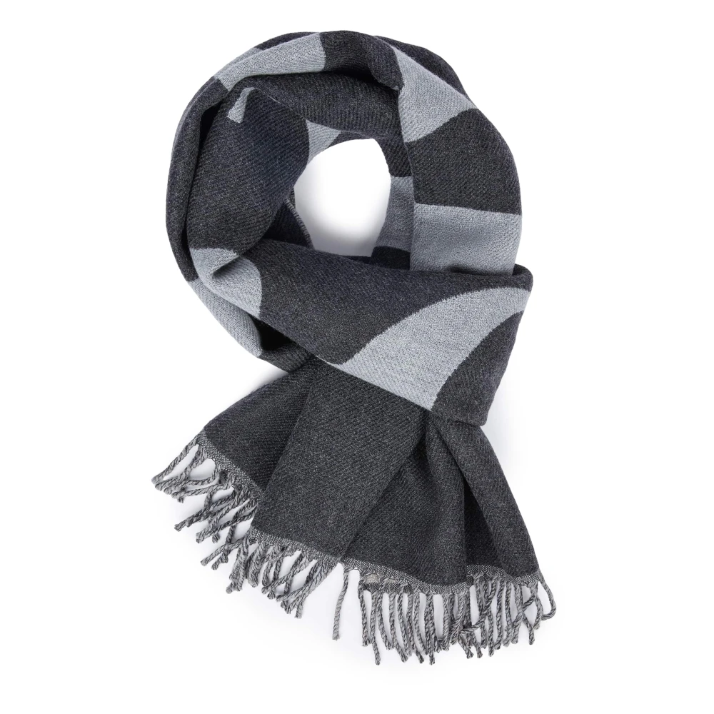 Boggi Milano Drill Wol Sjaal Gray Heren