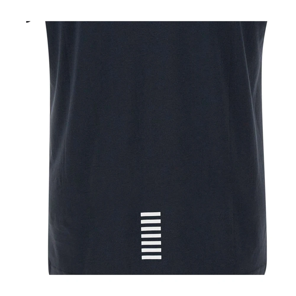 Emporio Armani EA7 Heren Blauw Katoenen T-shirt met Logo Print Blue Heren
