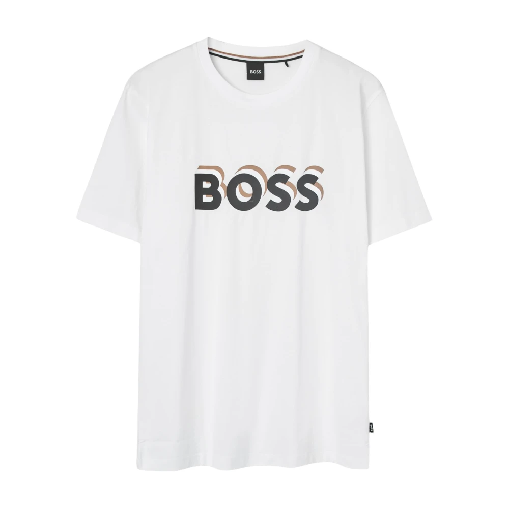 Boss Witte Bedrukte T-Shirt White Heren