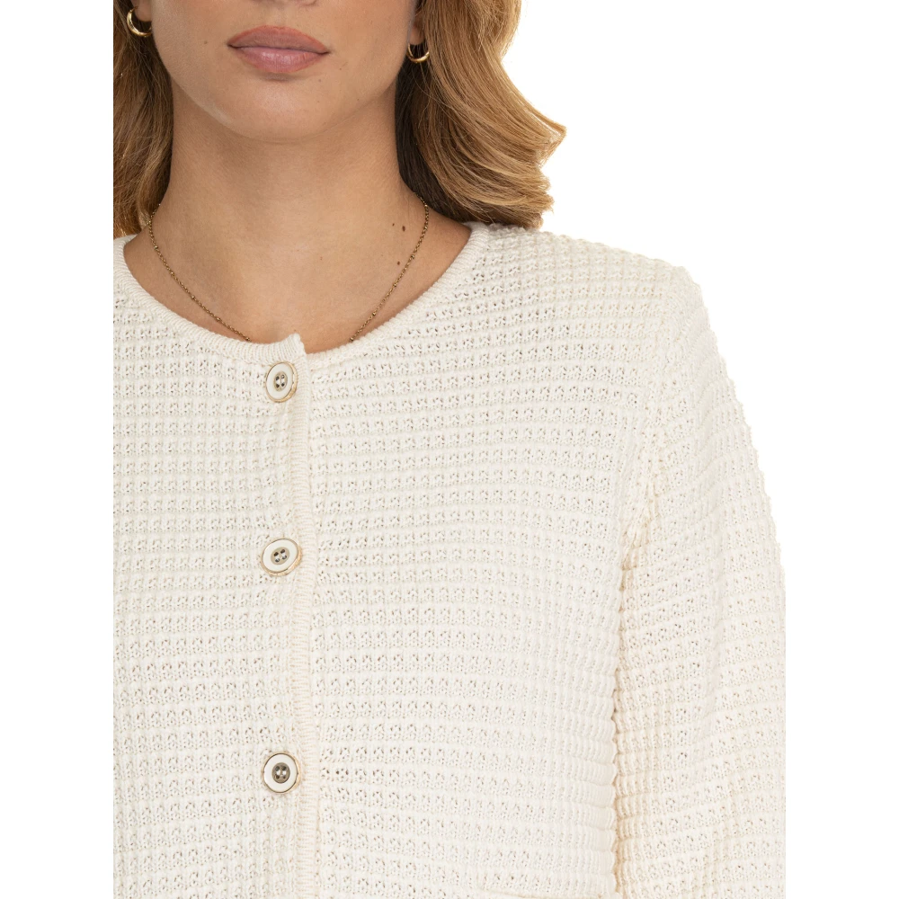 Liu Jo Chanel Stijl Jas Juweelknopen Voorzakken White Dames