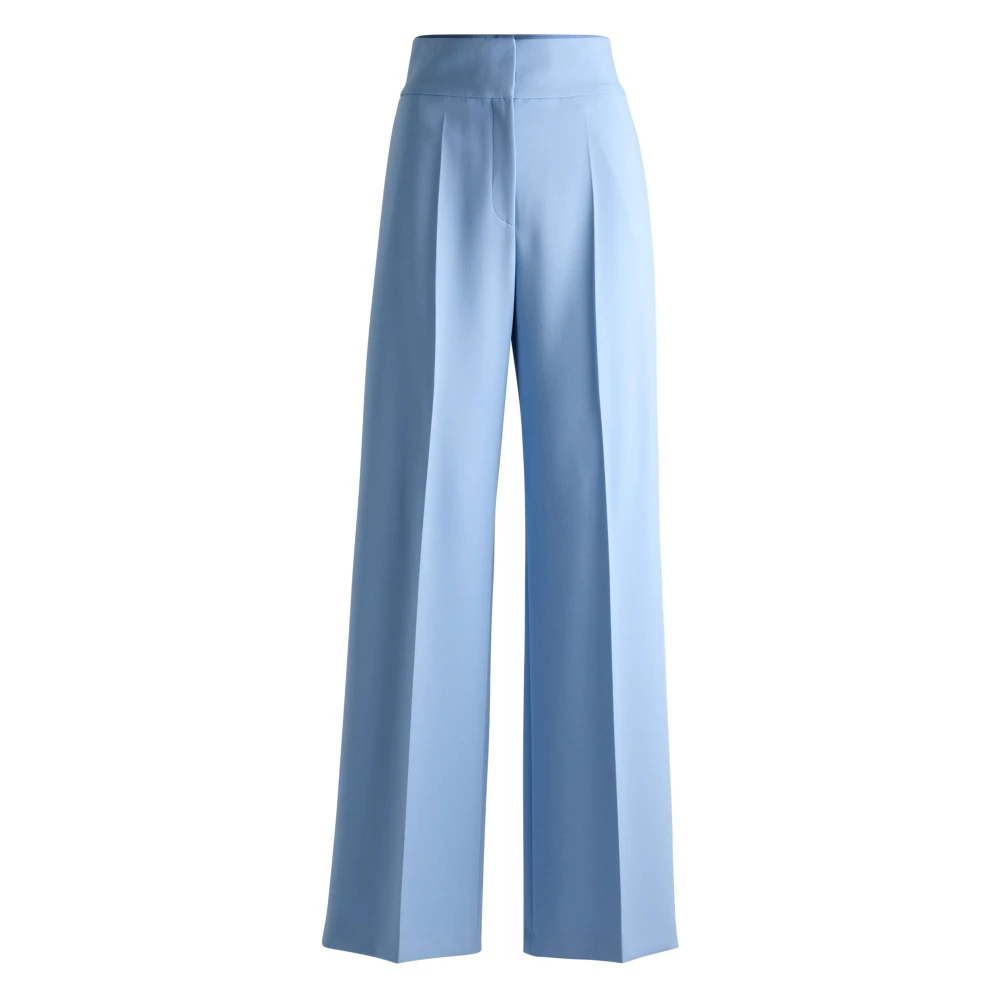 Hugo Boss Elastische hoge taille rechte pijp broek Blue Dames