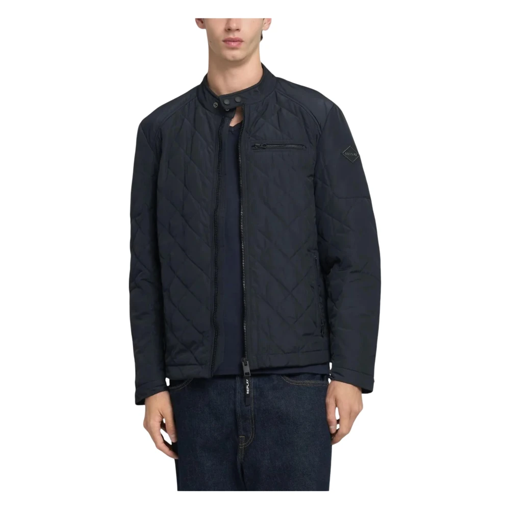 Replay Blue Winter Jackets, Male, M, M8000 Quilted Jacket