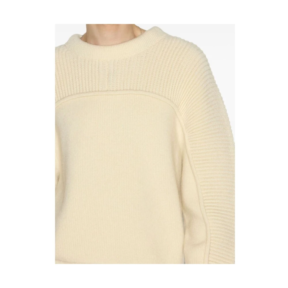 Isabel marant Ecru Wol Ribgebreide Trui Beige Heren