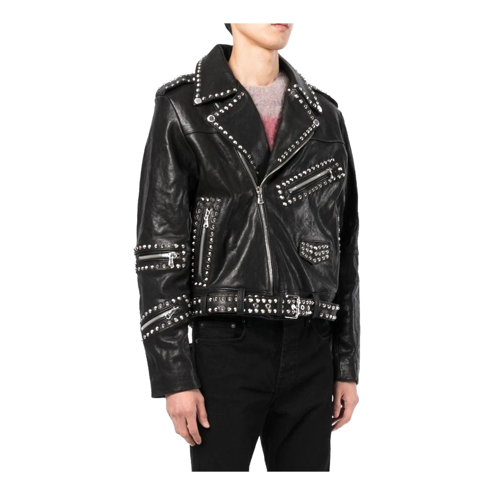 Celine Studded Leren Jas Zwart Black Heren