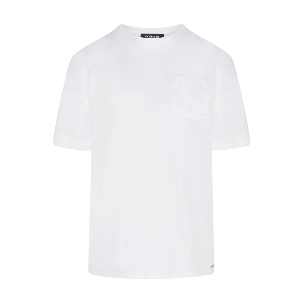 Kiton Wit Katoenen Crew Neck T-shirt White Dames