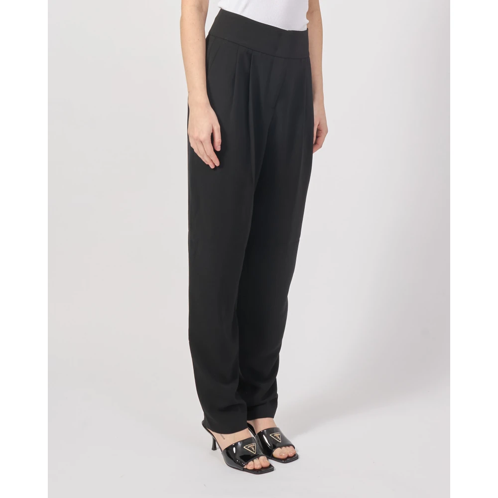 Armani Exchange Formele zwarte broek met hoge taille Black Dames