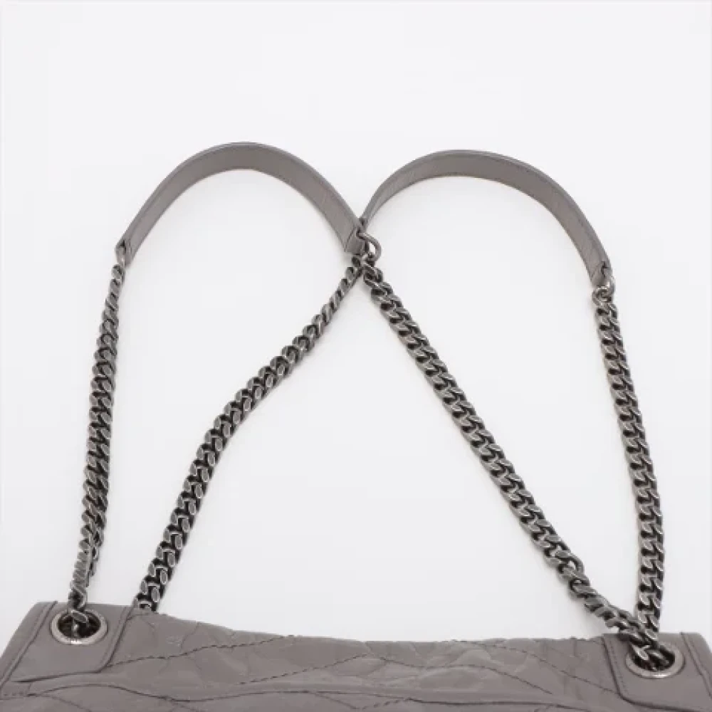 Yves Saint Laurent Vintage Pre-owned Leather shoulder-bags Gray Dames