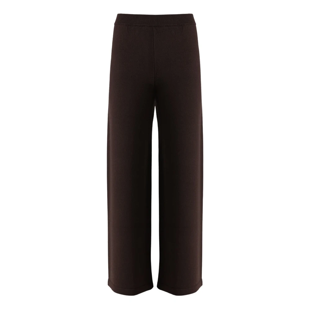 Max Mara Donkerbruine wollen gebreide broek Brown Dames