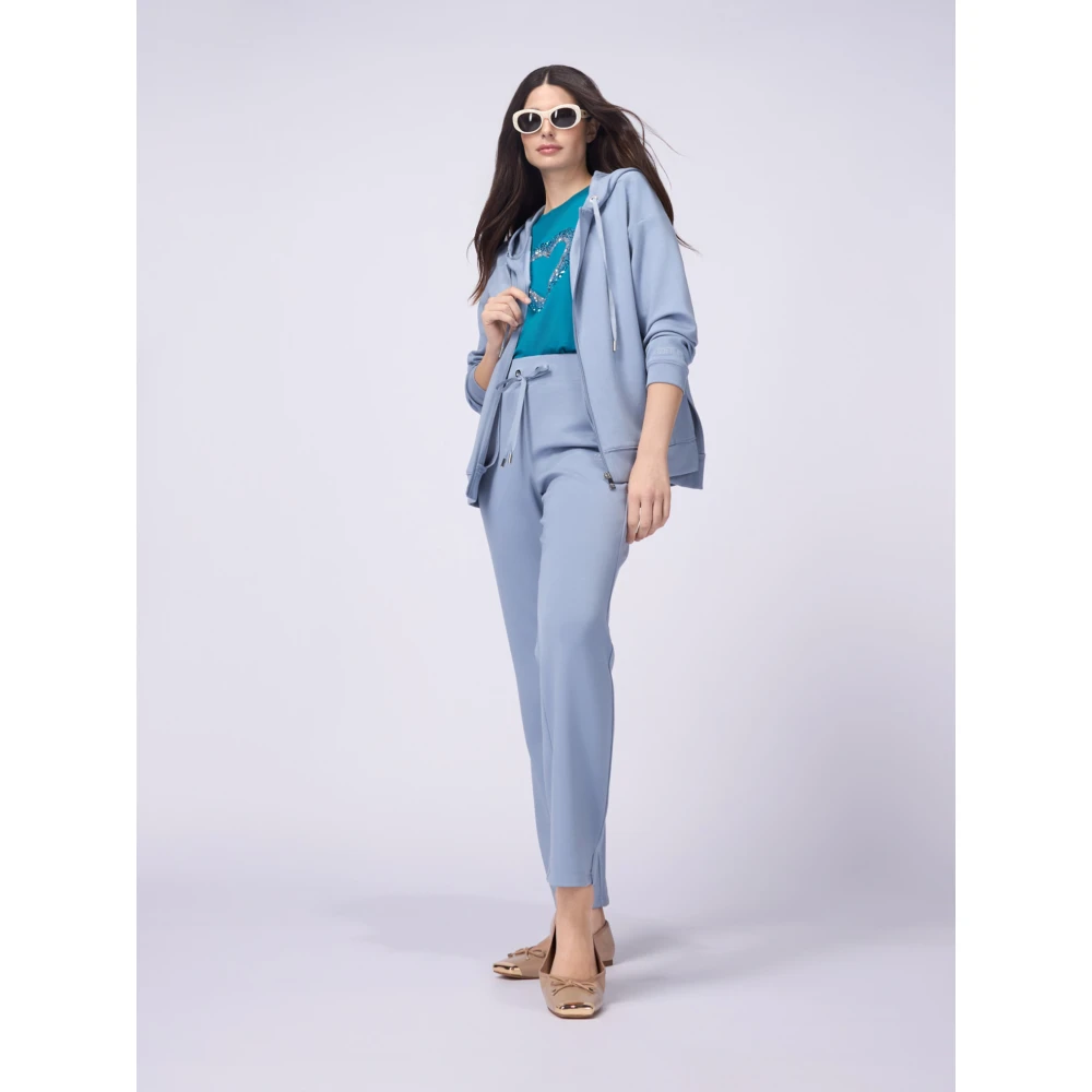 Oltre Zachte joggingbroek met trekkoord Blue Dames