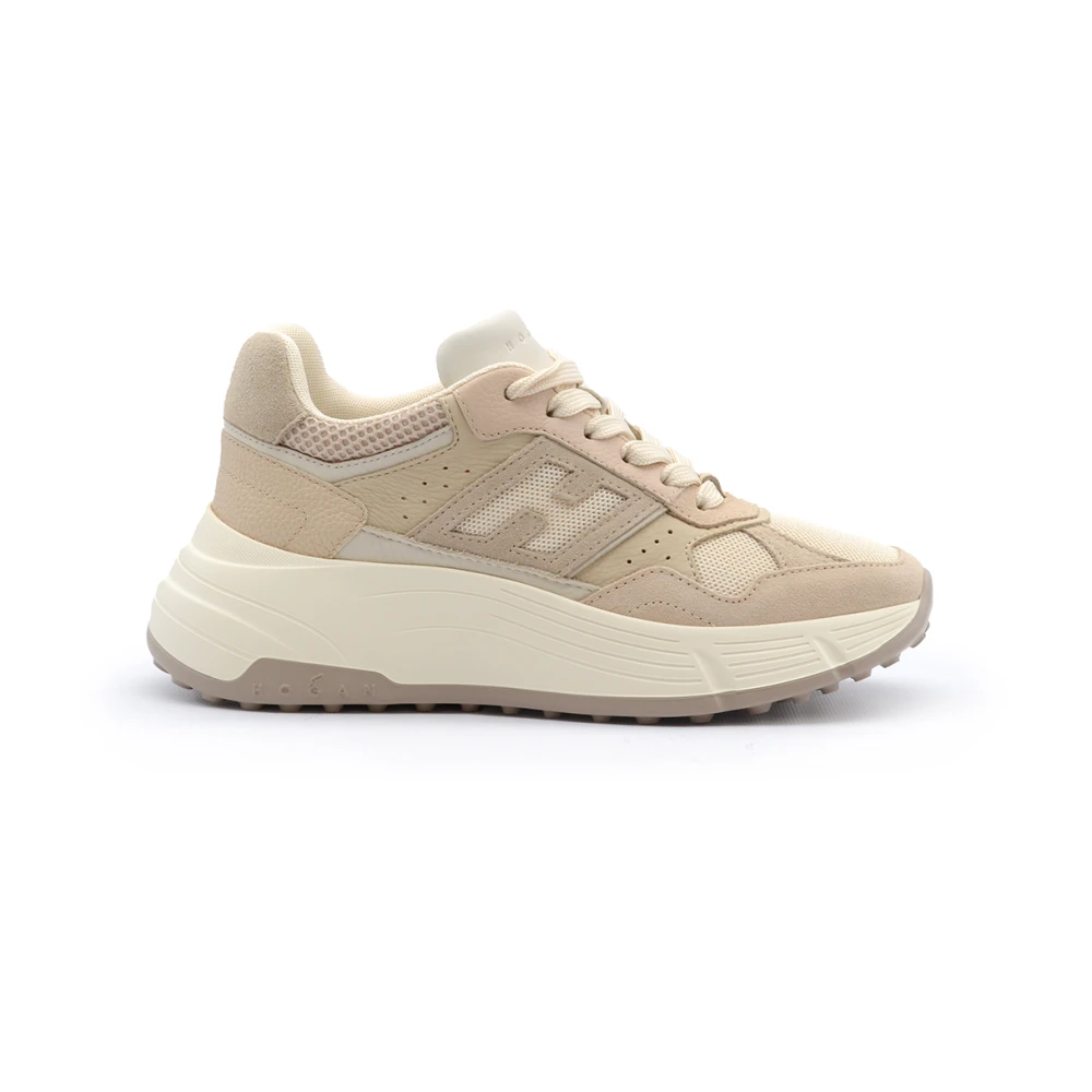 Hogan Hi-Fi Sneakers met Memory Foam Dames Schoenen Beige