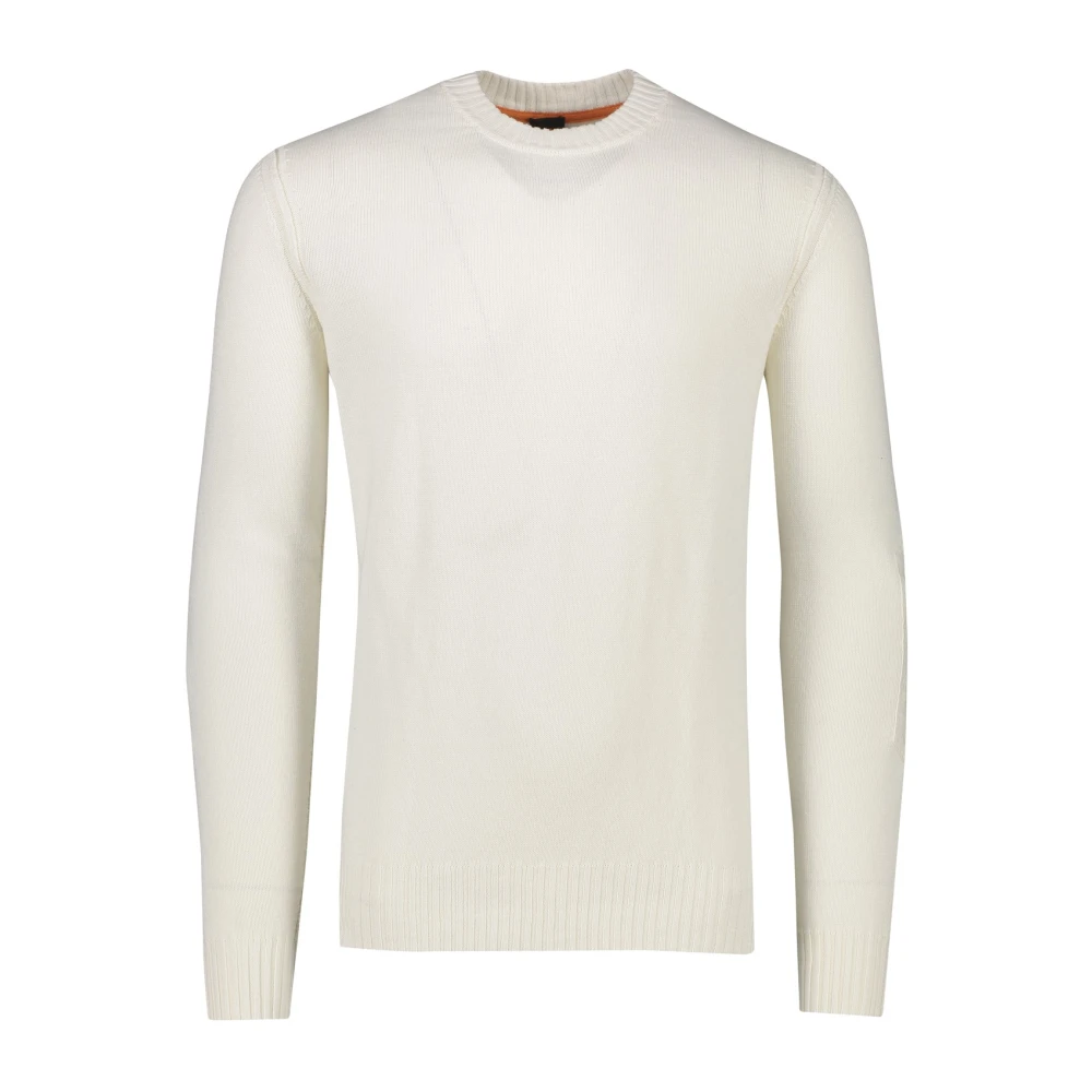 Hugo Boss Witte Trui met Ronde Hals White Heren