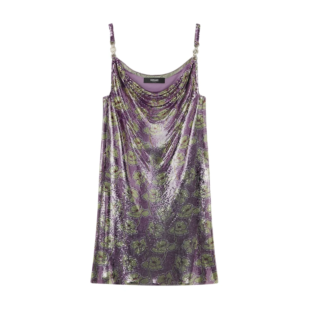 Versace Paarse Medusa Head Slip-On Jurk Purple Dames