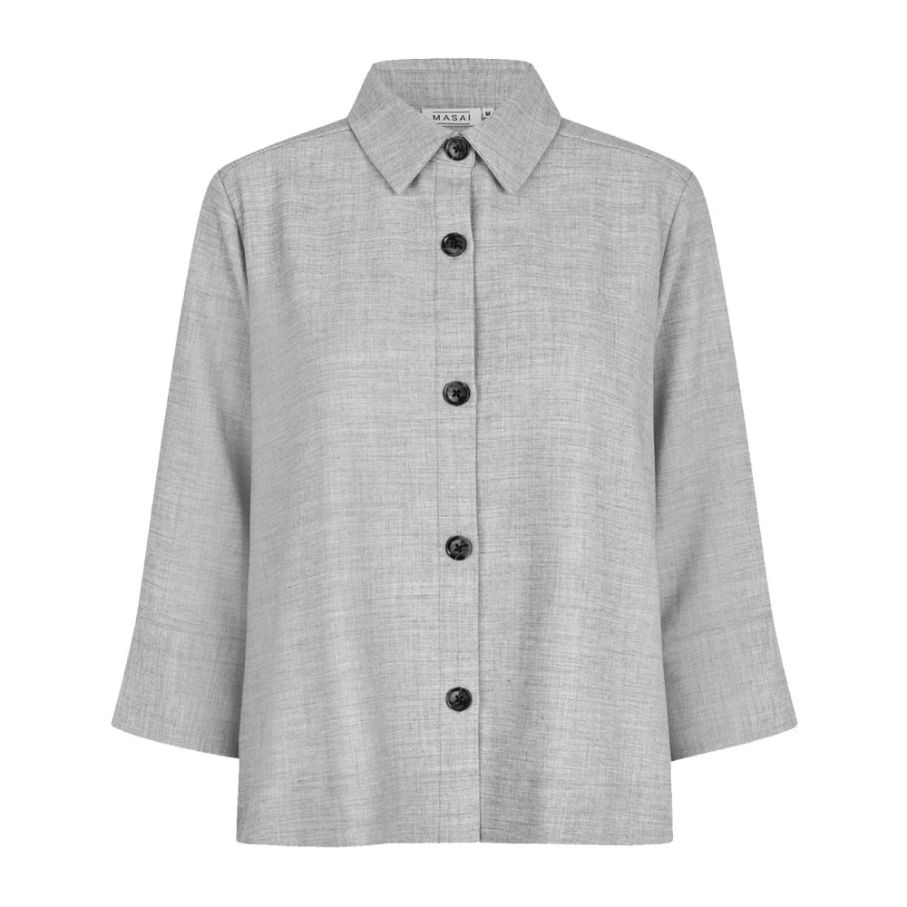 Masai Grijze Mel Shirt Maidakaia Stijl Gray Dames