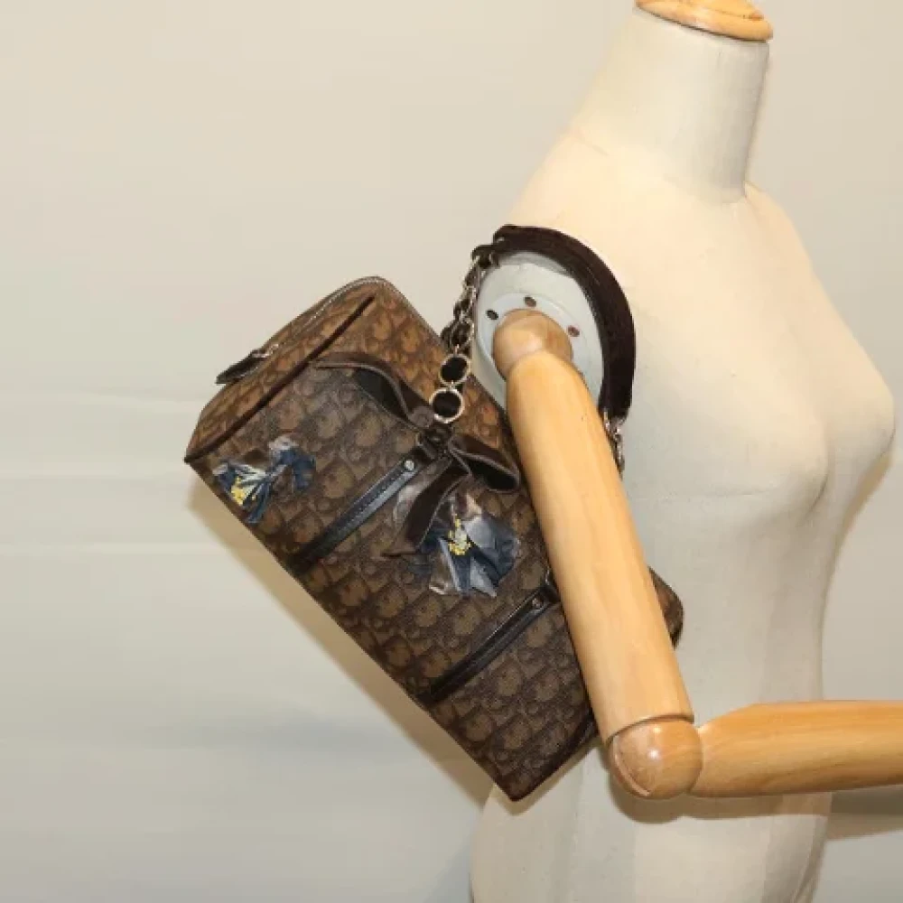 Dior Vintage Pre-owned Canvas handbags Brown Dames