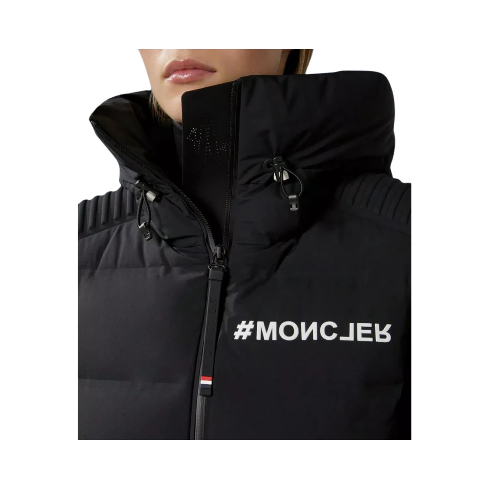 Moncler Ski Suisses Zwart Mat Donsjack Black Dames