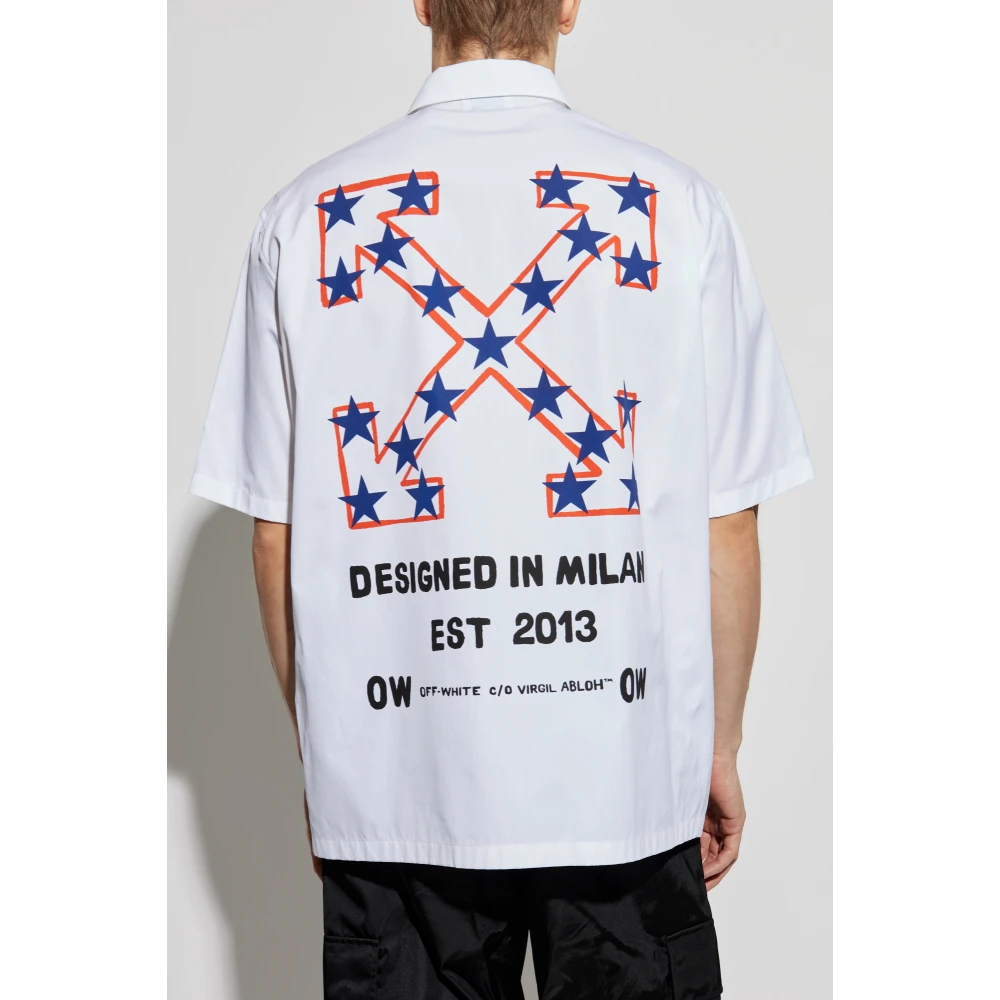 Off White Shirt met logo White Heren