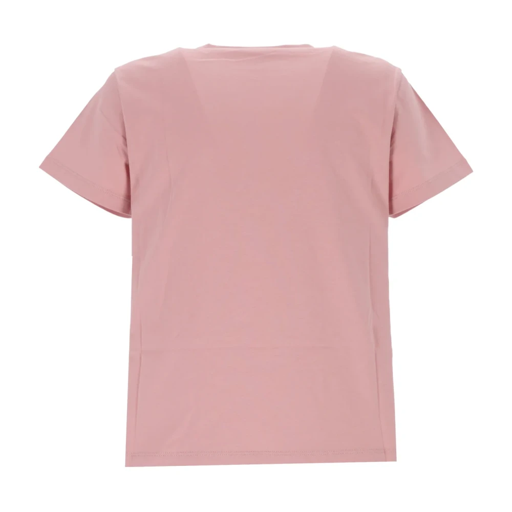pinko Katoenen T-shirt met korte mouwen en Love Birds-logo Pink Dames