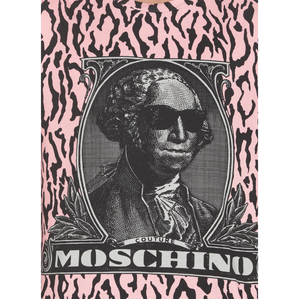 Moschino Roze Animalier Print Katoenen T-shirt voor Heren Pink Heren