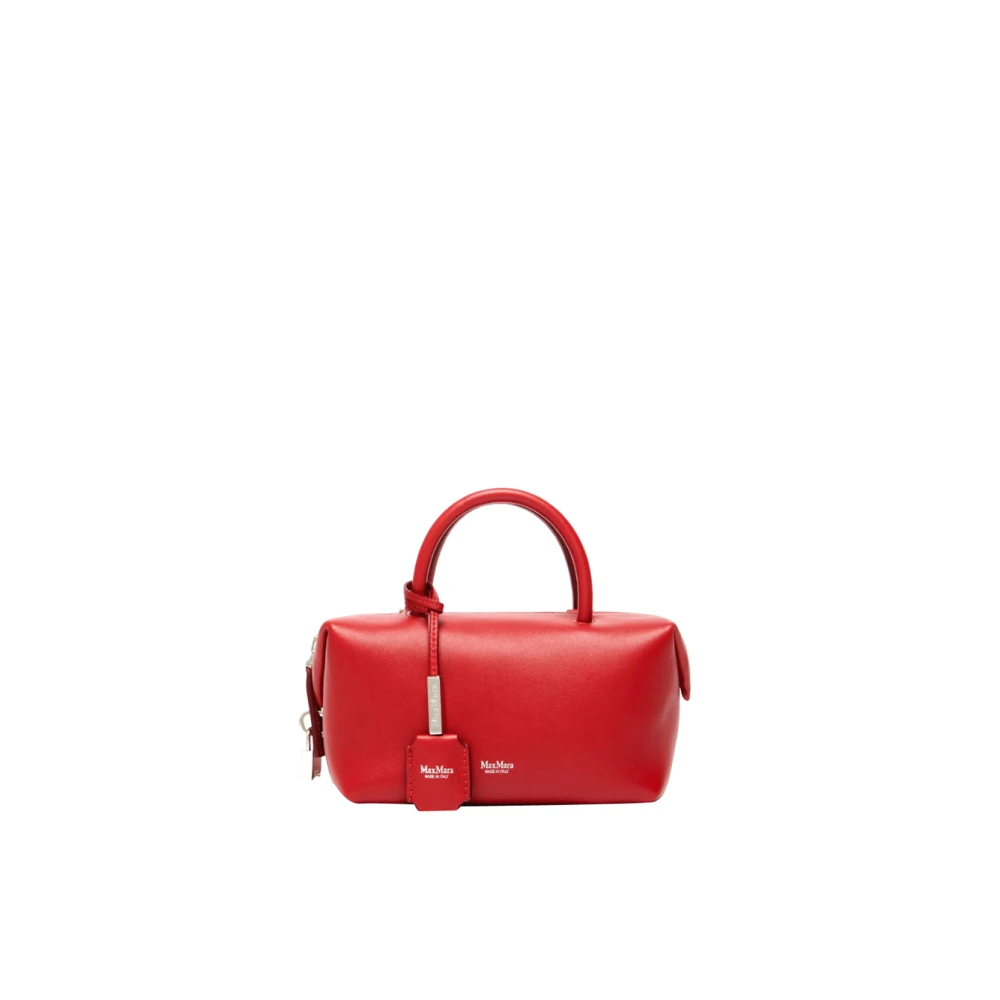 Max Mara Rode leren handtas met afneembare band Red Dames