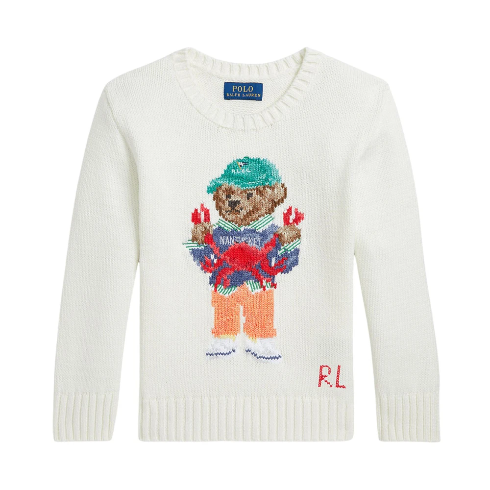 Ralph Lauren Boys White Kids Knitwear, 4 Y, O-Neck Jumpers