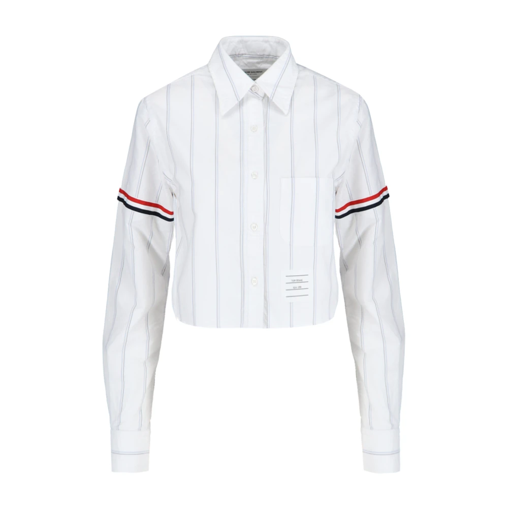 Thom Browne Witte Crop Shirt voor Vrouwen White Dames