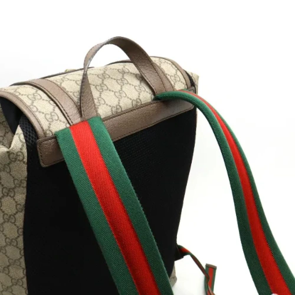Gucci Vintage Pre-owned Canvas backpacks Beige Dames