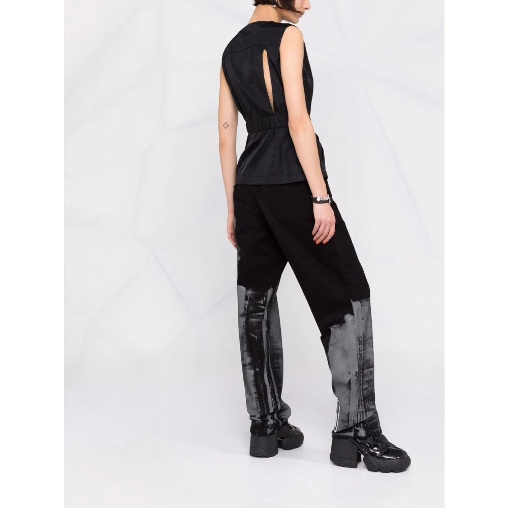 Givenchy Zwarte nylon jas met vierkante halslijn en ritssluiting Black Dames