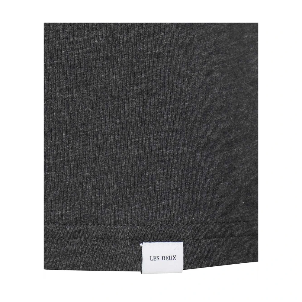Les Deux Katoenen Rib Crew T-shirt Gray Heren