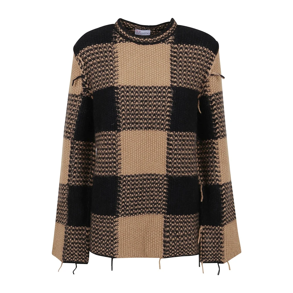Valentino Mohair Wolmix Ronde Hals Sweater Brown Dames