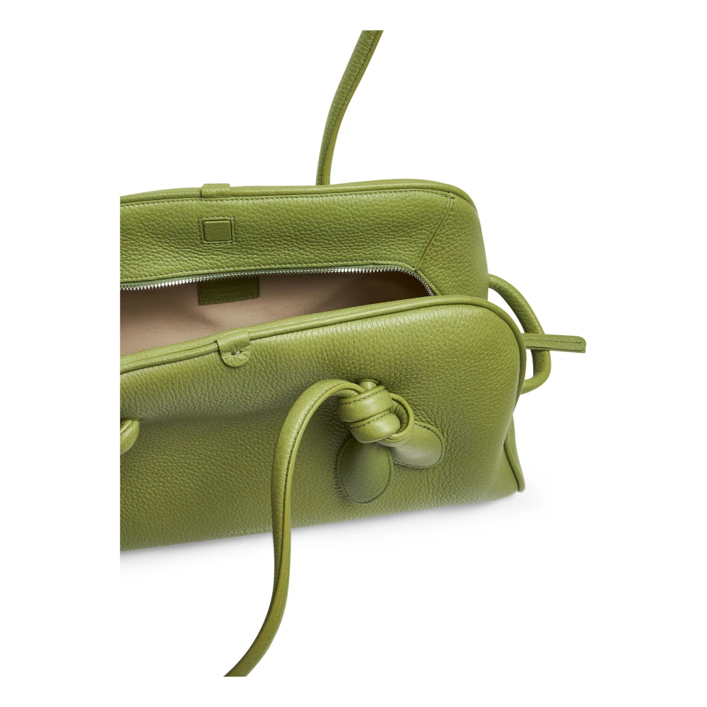 Jacquemus Groene leren bowlingtas met strik Green Dames