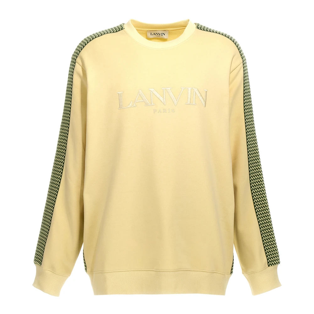 Lanvin Yellow Sweatshirts, Male, M, Brodé Side Curb Cotton Sweatshirt