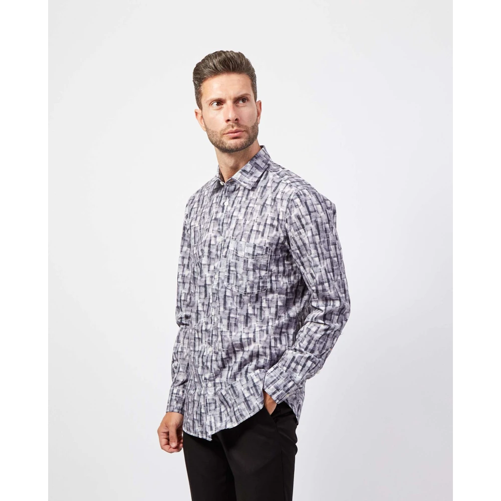 Hugo Boss Gestreept katoenen overhemd met borstzak Multicolor Heren