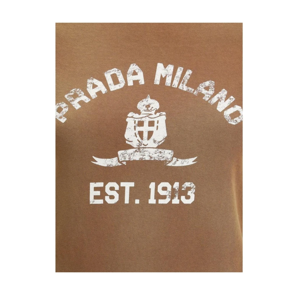 Prada Vintage Logo T-shirt Korte Mouwen Brown Dames