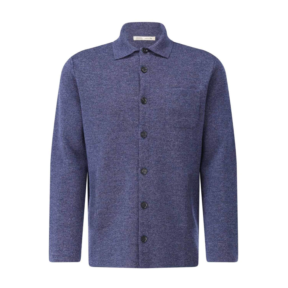Maurizio Baldassari Wollen Overshirt Klassieke Stijl Warmte Blue Heren