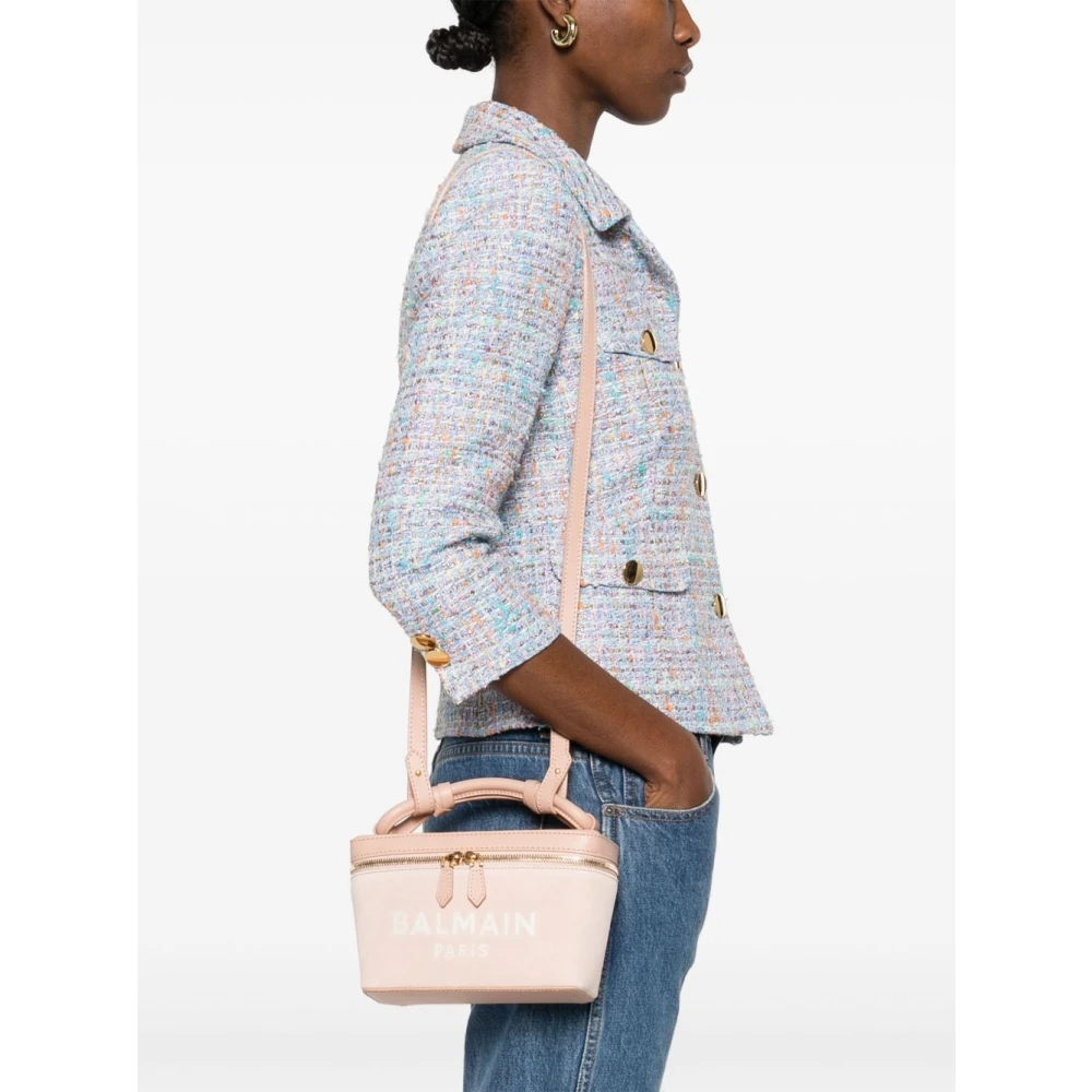 Balmain Roze Schoudertas voor Vrouwen Beige Dames