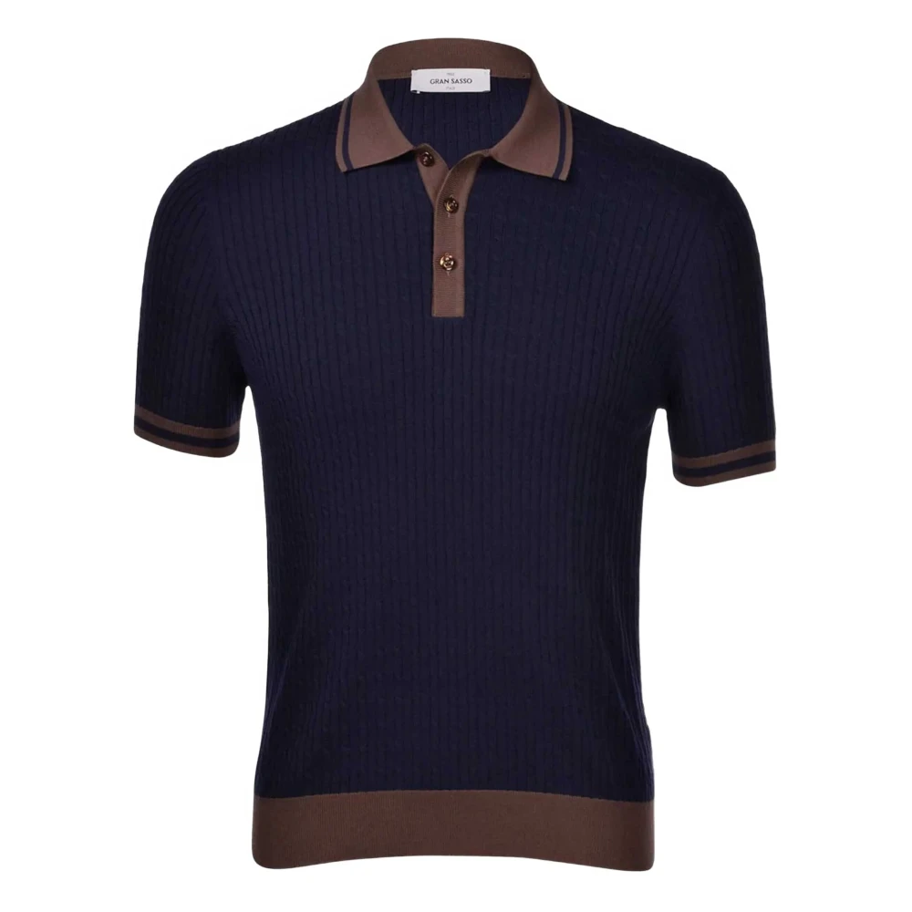 Gran Sasso Hombre Azul - Polo Shirts- Tops - S- Polo Shirts