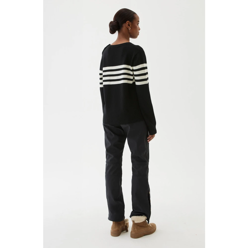 Busnel Alexandra Gestreepte Trui Black Dames