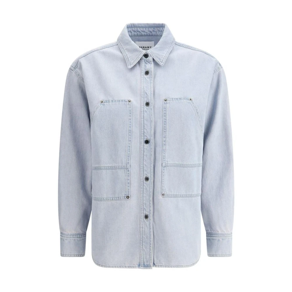 Isabel Marant Étoile Denim Shirt Jacket met Snap Sluiting Blue Dames