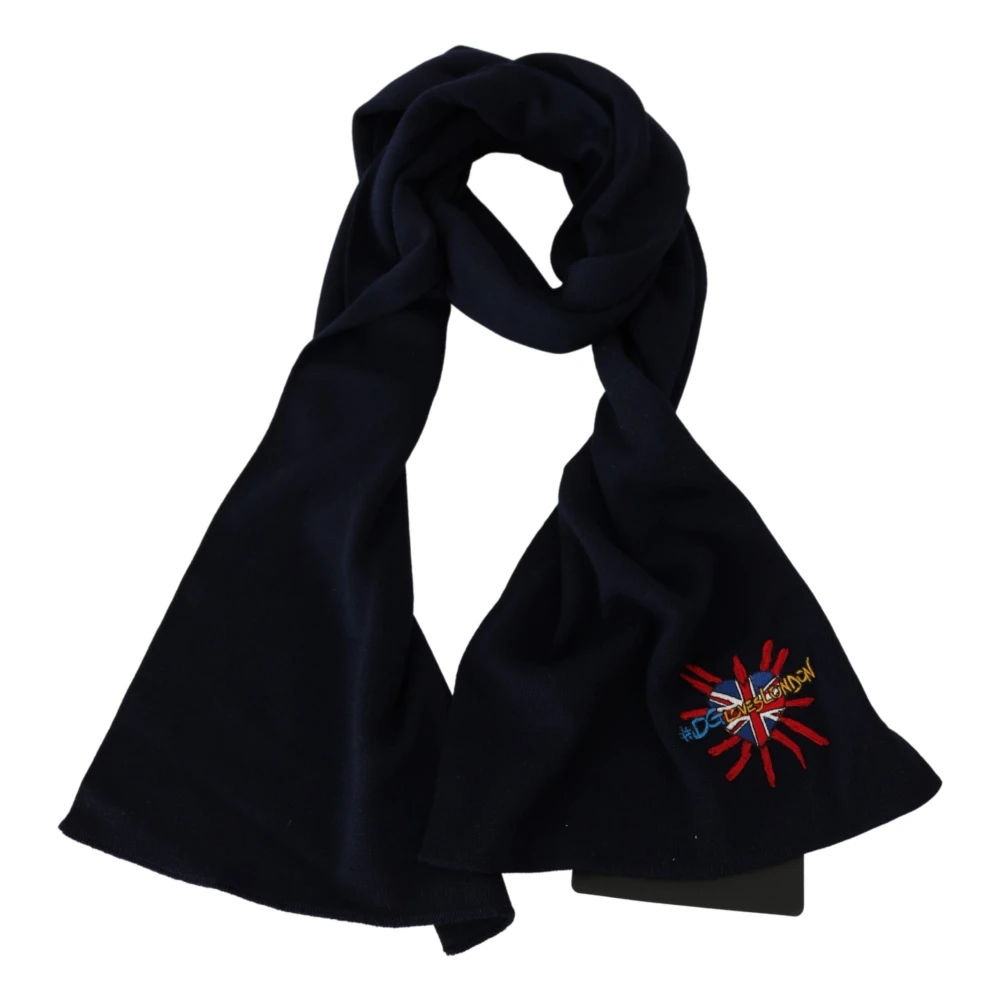 Dolce & Gabbana Women's Blue Winter Scarves, One Size, Dgloveslondon Wrap Shawl Wool Scarf