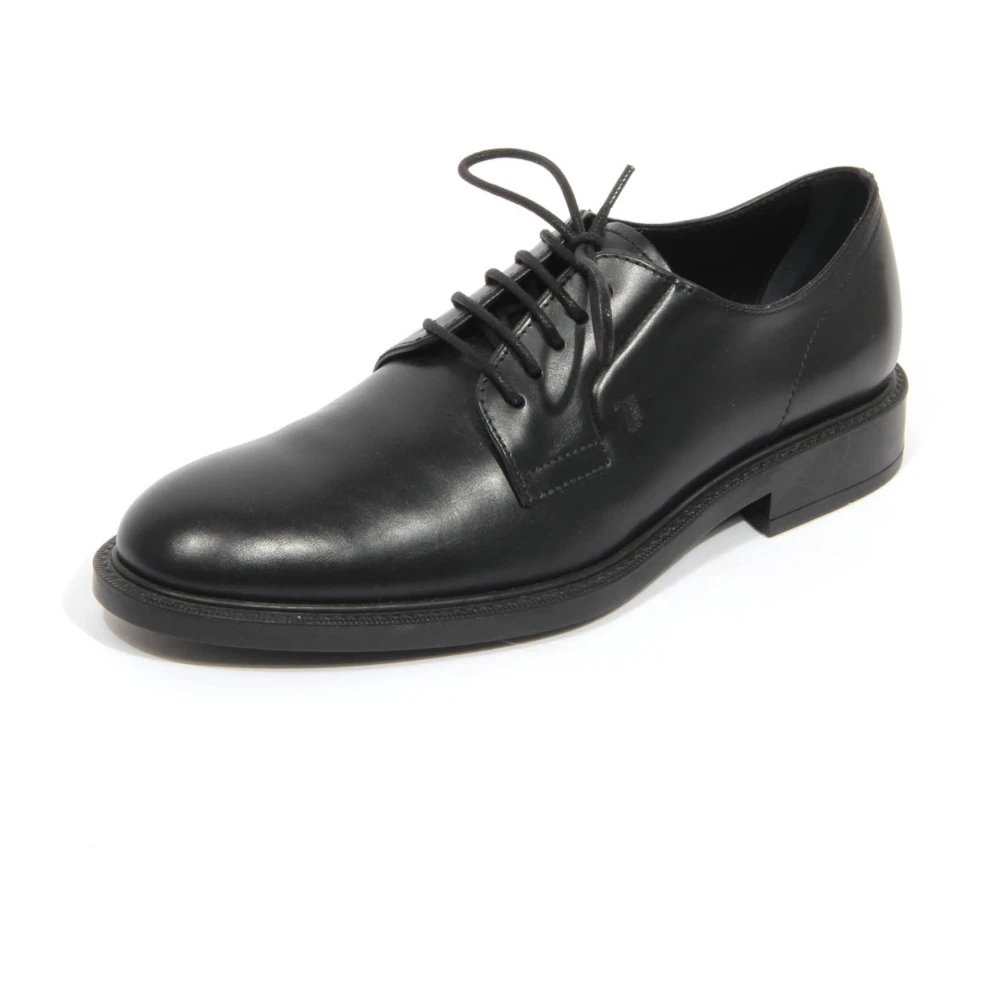 Tod's Mannelijk Zwart Schoenen Heren, 40 Eu, Leer, Derby Fondo Gomma 45A