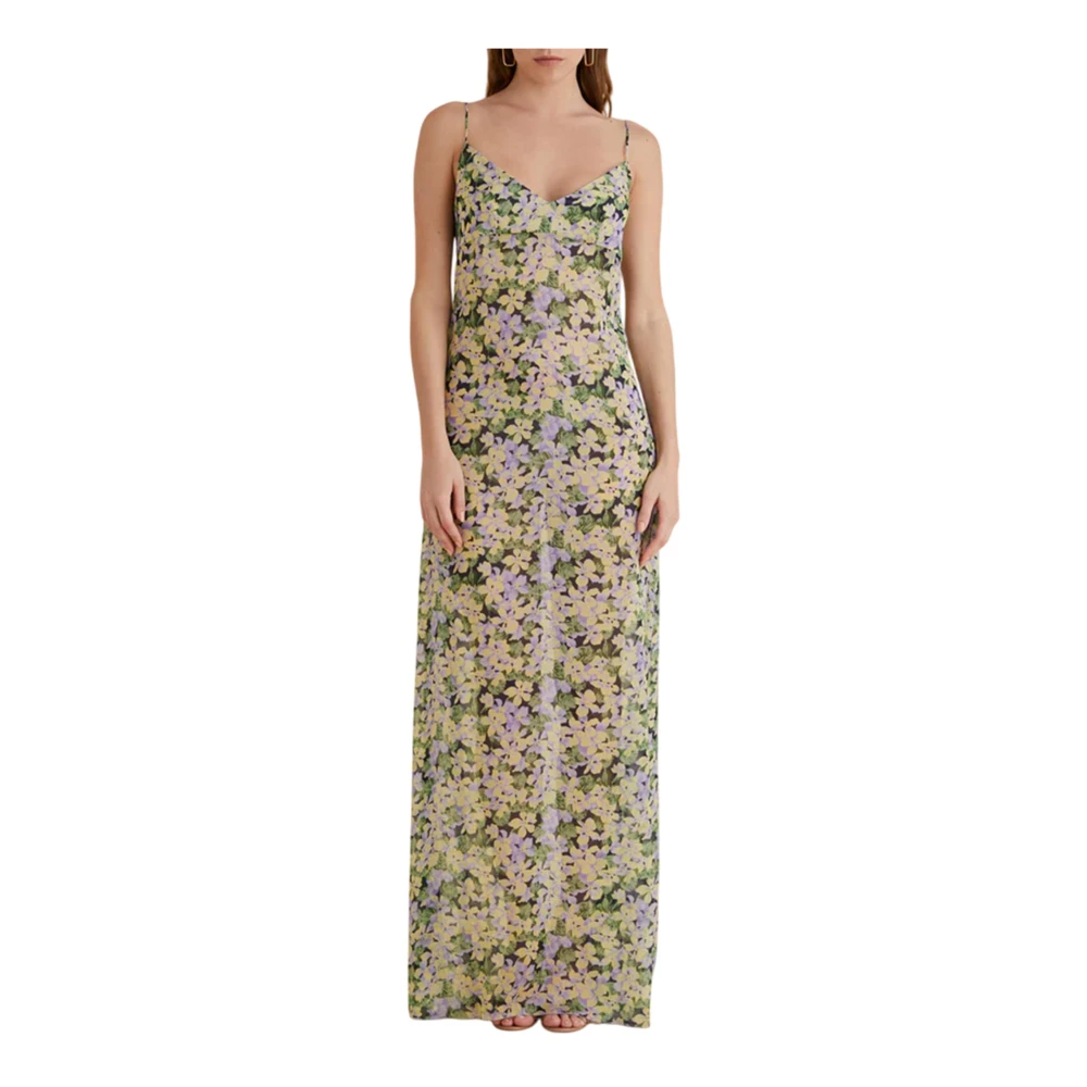 Raquel Diniz Bloemen zijden jurk V-hals Verstelbare bandjes Multicolor Dames